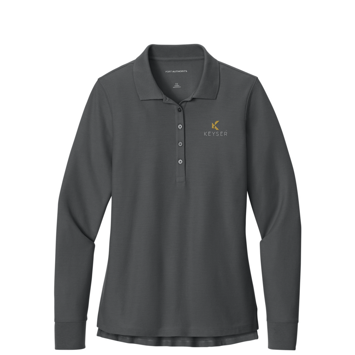 Port Authority Women's Wearever Signature Pique Long Sleeve Polo — Storm Grey