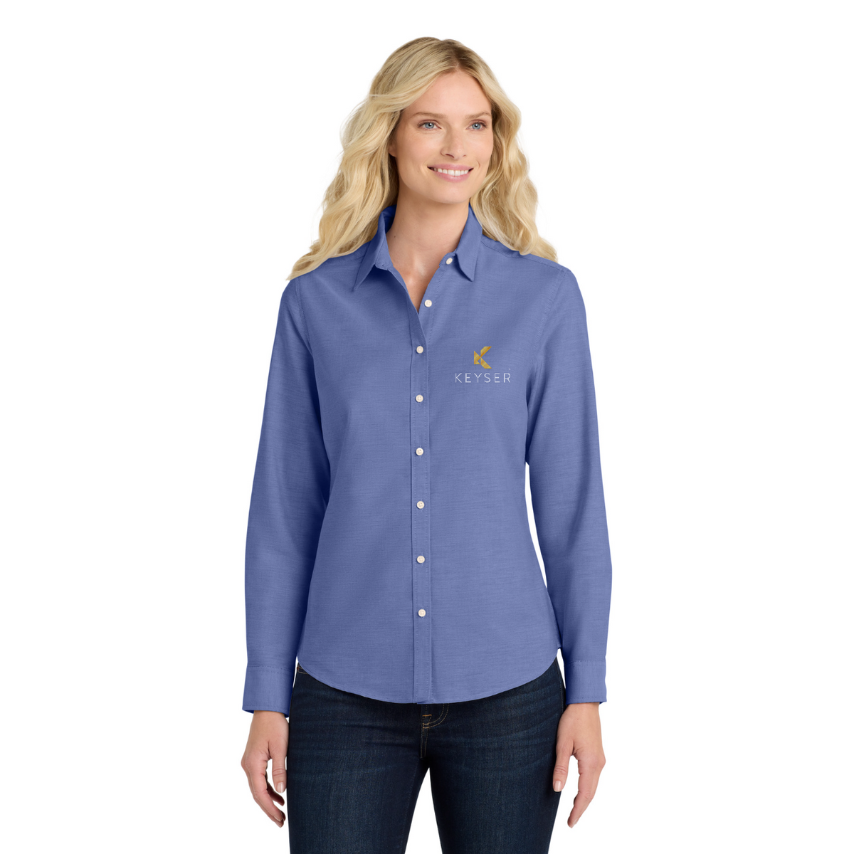 Port Authority Women's SuperPro Oxford Shirt — model