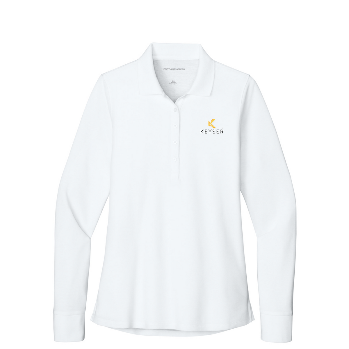 Port Authority Women's Wearever Signature Pique Long Sleeve Polo — White