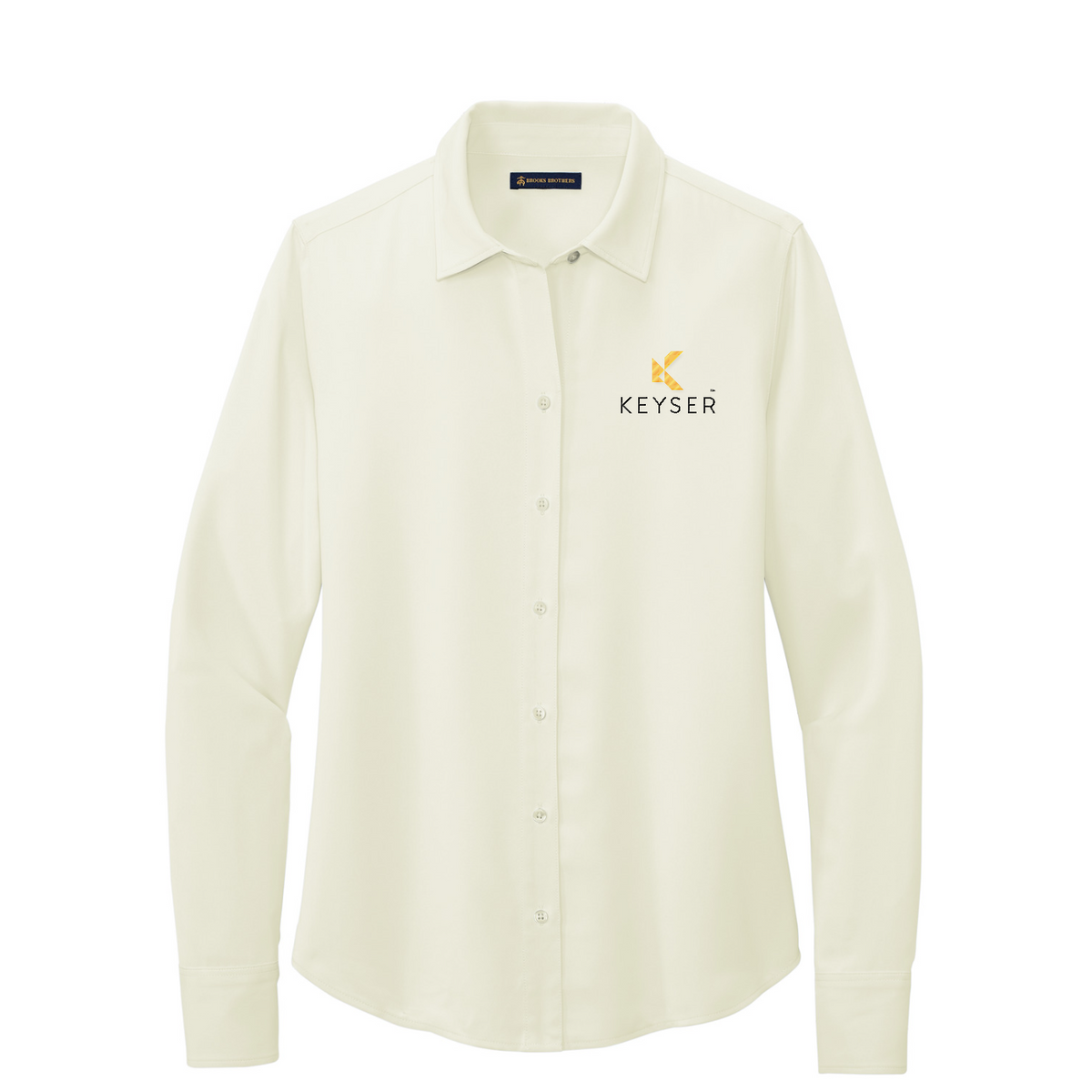 Brooks Brothers Women's Full-Button Satin Blouse — Off White