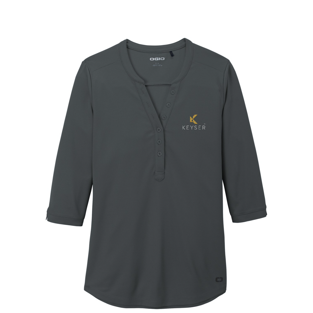 OGIO Women's Jewel Henley — Diesel Grey