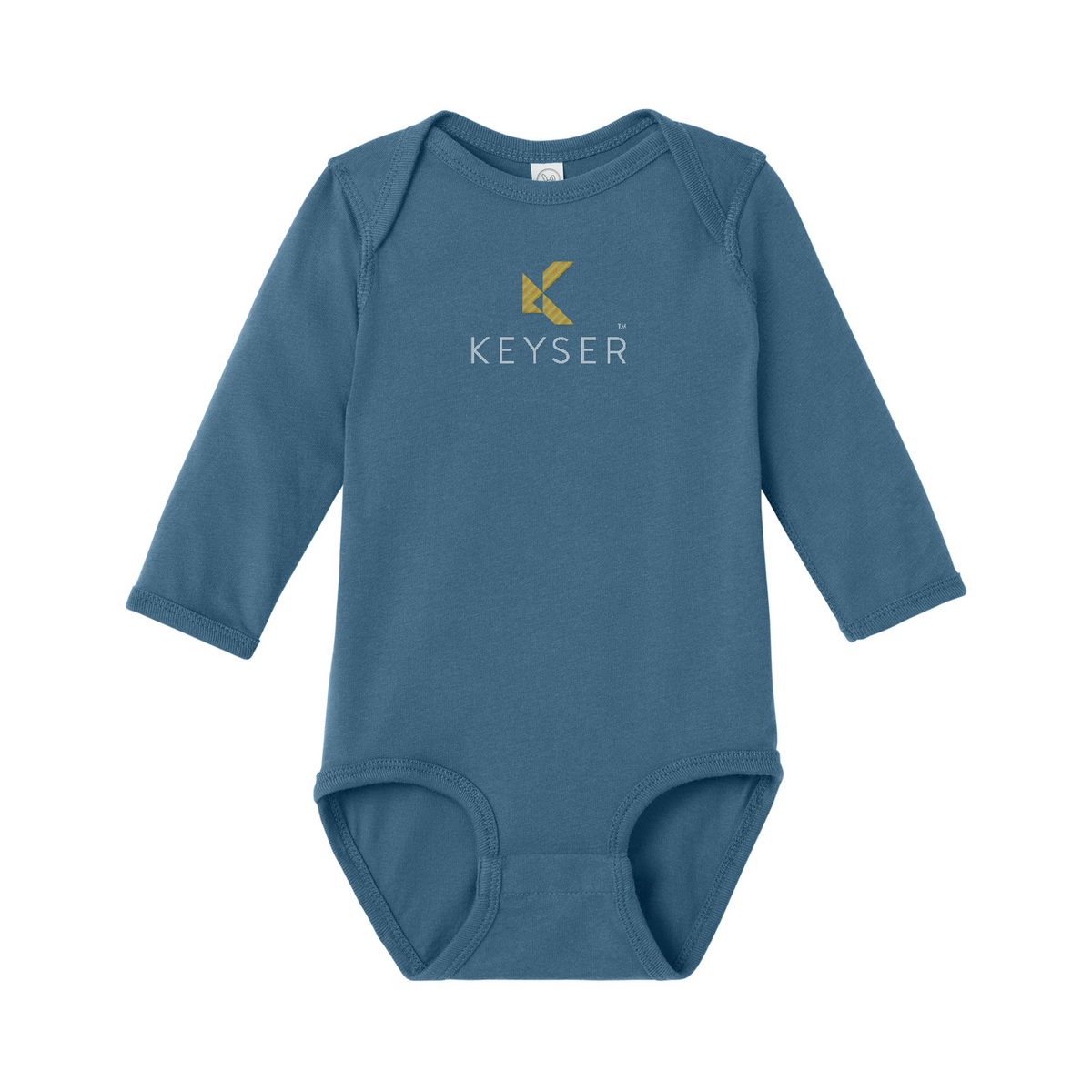 Rabbit Skins Infant Long Sleeve Jersey Bodysuit — Indigo