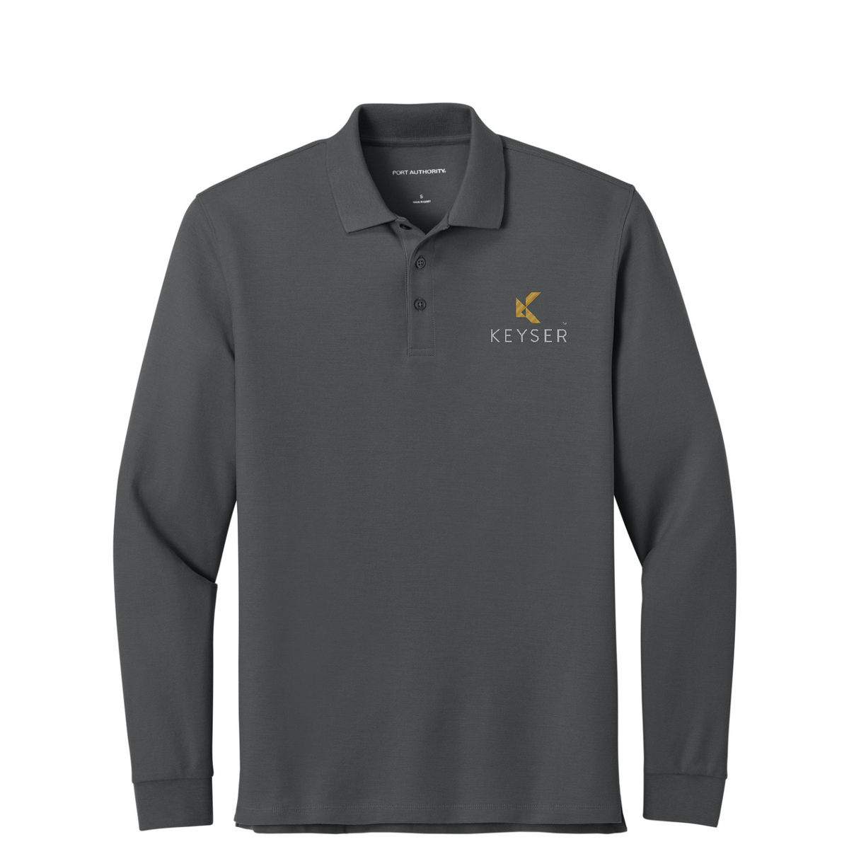 Port Authority Wearever Signature Pique Long Sleeve Polo — Storm Grey