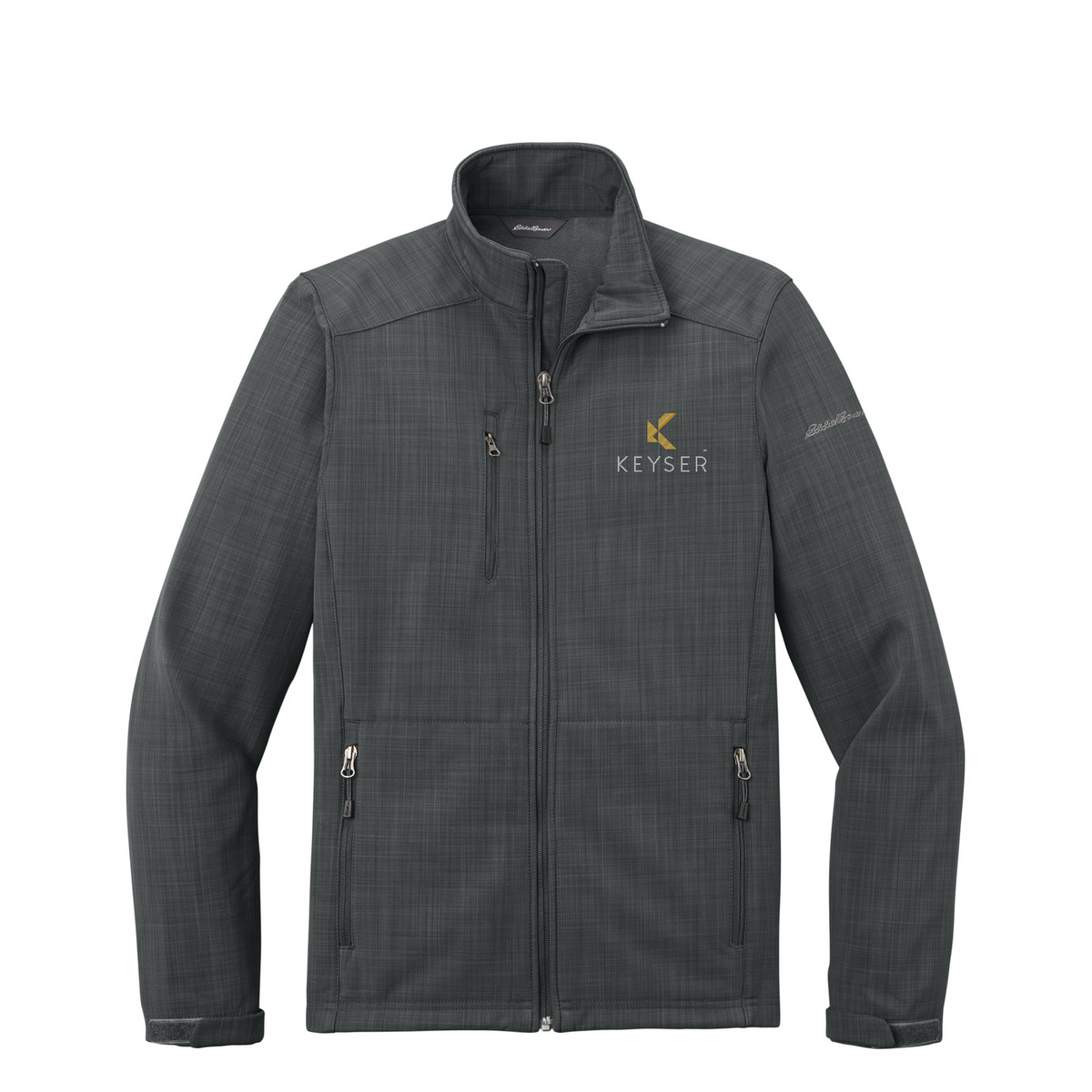 Eddie Bauer Shaded Crosshatch Soft Shell Jacket — Grey